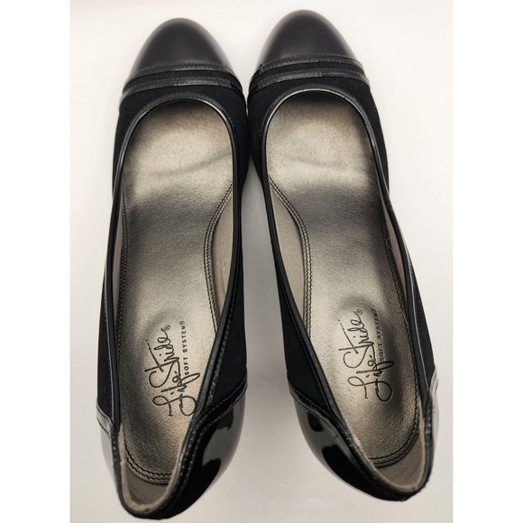 Life Stride Soft System Petunia Sz 11 Blk 3" Heels Patent Heels Toes Rim To Insi - Picture 9 of 9